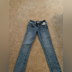 Medium blue high wasted skinny jeans, size 3